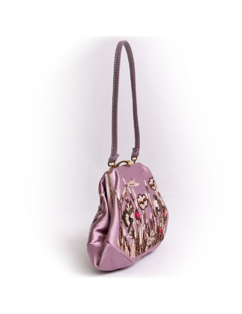 Mini sac du soir VALENTINO brodé violet