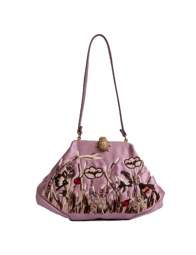 Mini sac du soir VALENTINO brodé violet