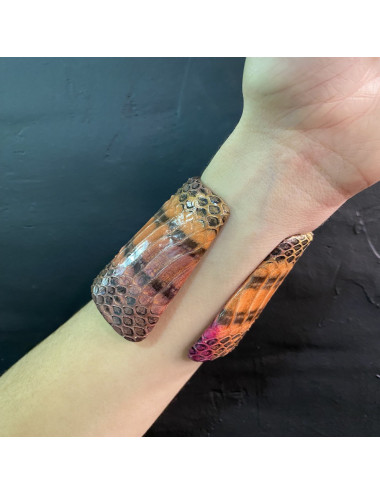 Pink python cuff with amethyst stone 2