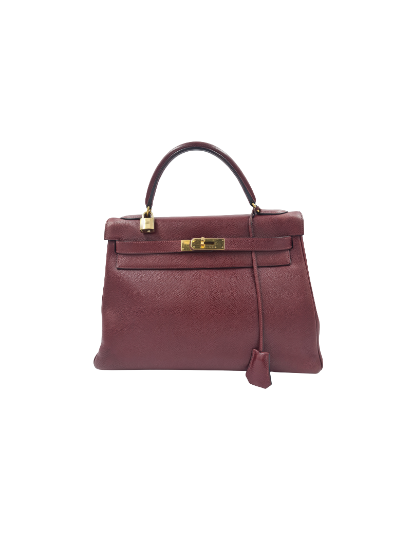 Kelly 32 HERMES rouge H grainé