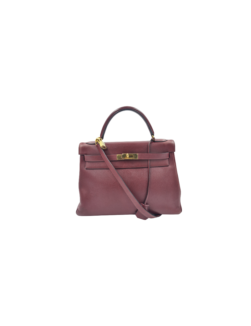 Kelly 32 HERMES rouge H grainé