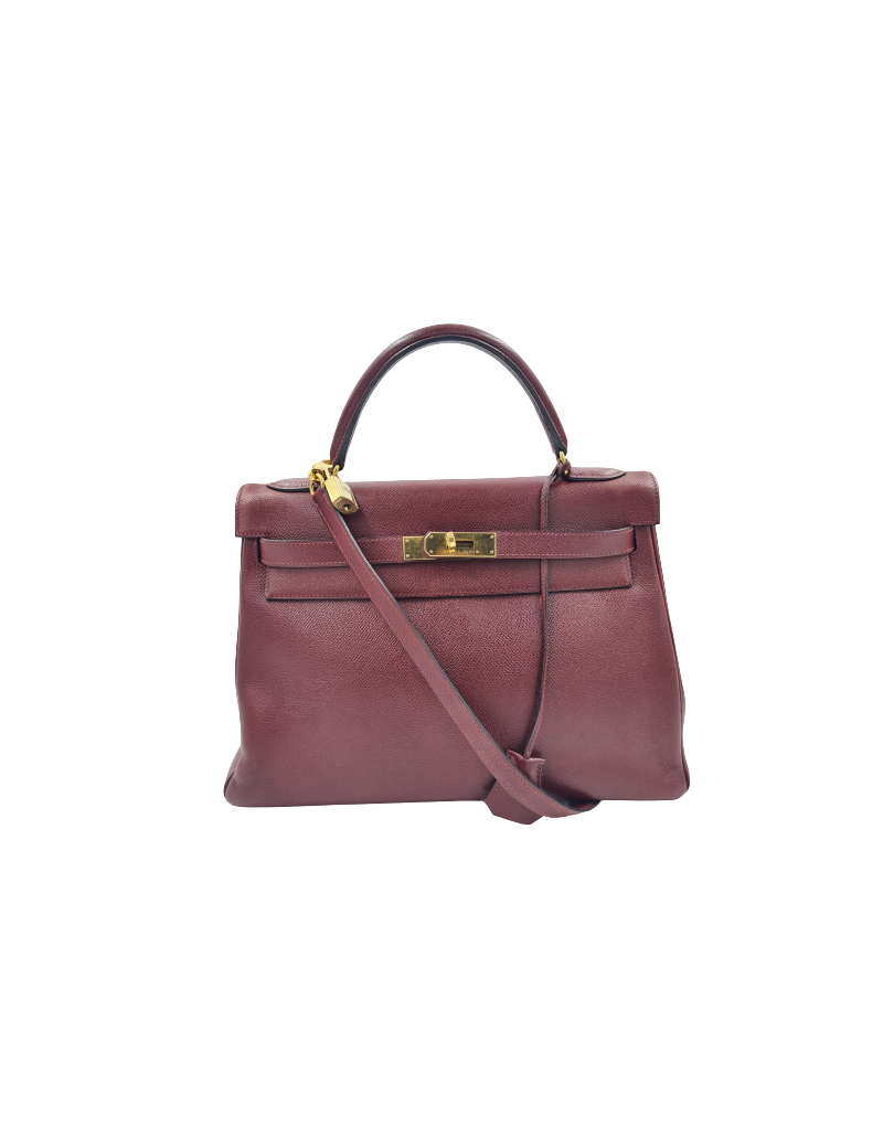 Kelly 32 HERMES rouge H grainé