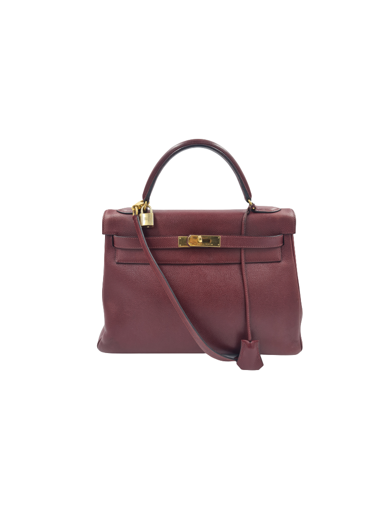 Kelly 32 HERMES rouge H grainé