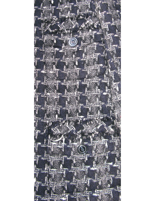 Veste CHANEL en tweed bleu marine T40