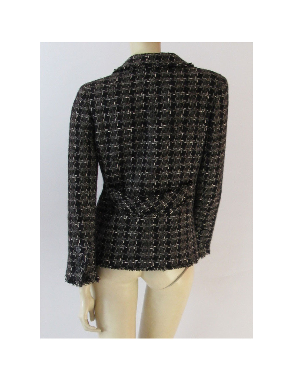 Veste CHANEL en tweed bleu marine T40