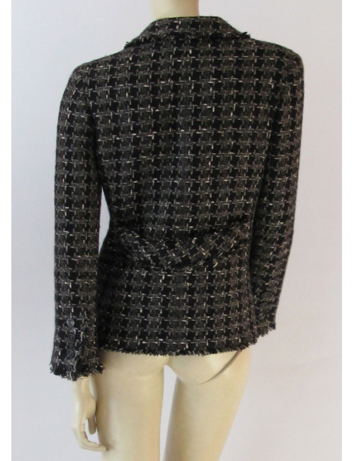 Veste CHANEL en tweed bleu marine T40