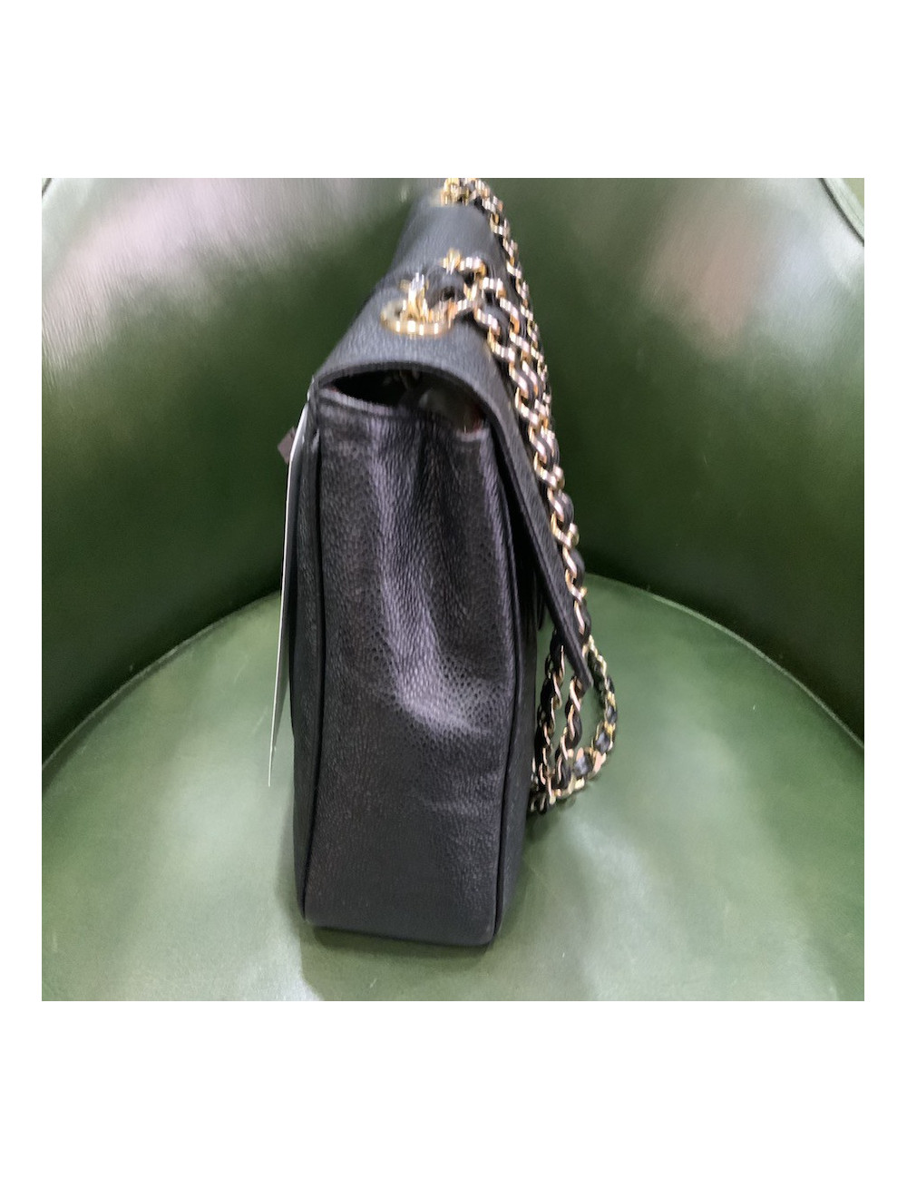 Sac CHANEL Jumbo cuir grainé noir 