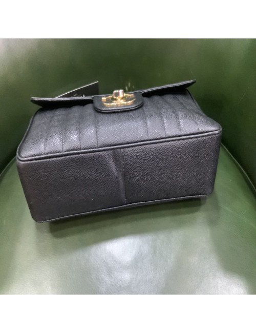 Sac CHANEL Jumbo cuir grainé noir 
