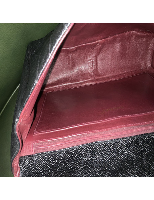 Sac CHANEL Jumbo cuir grainé noir 