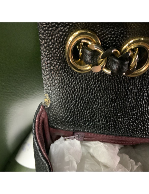 Sac CHANEL Jumbo cuir grainé noir 