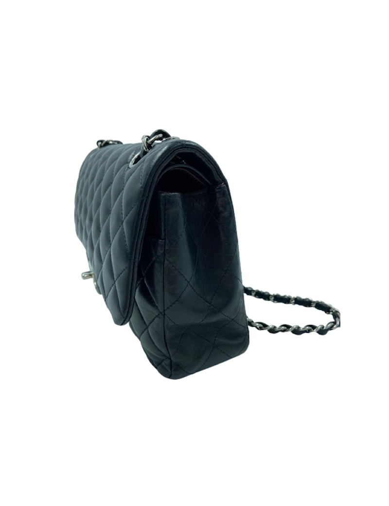 Sac à main Timeless CHANEL cuir lisse noir