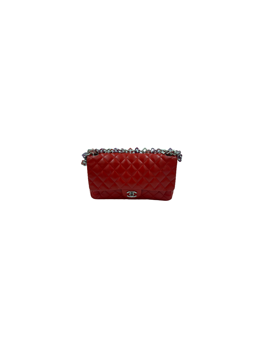 Sac Timeless CHANEL cuir d'agneau rouge