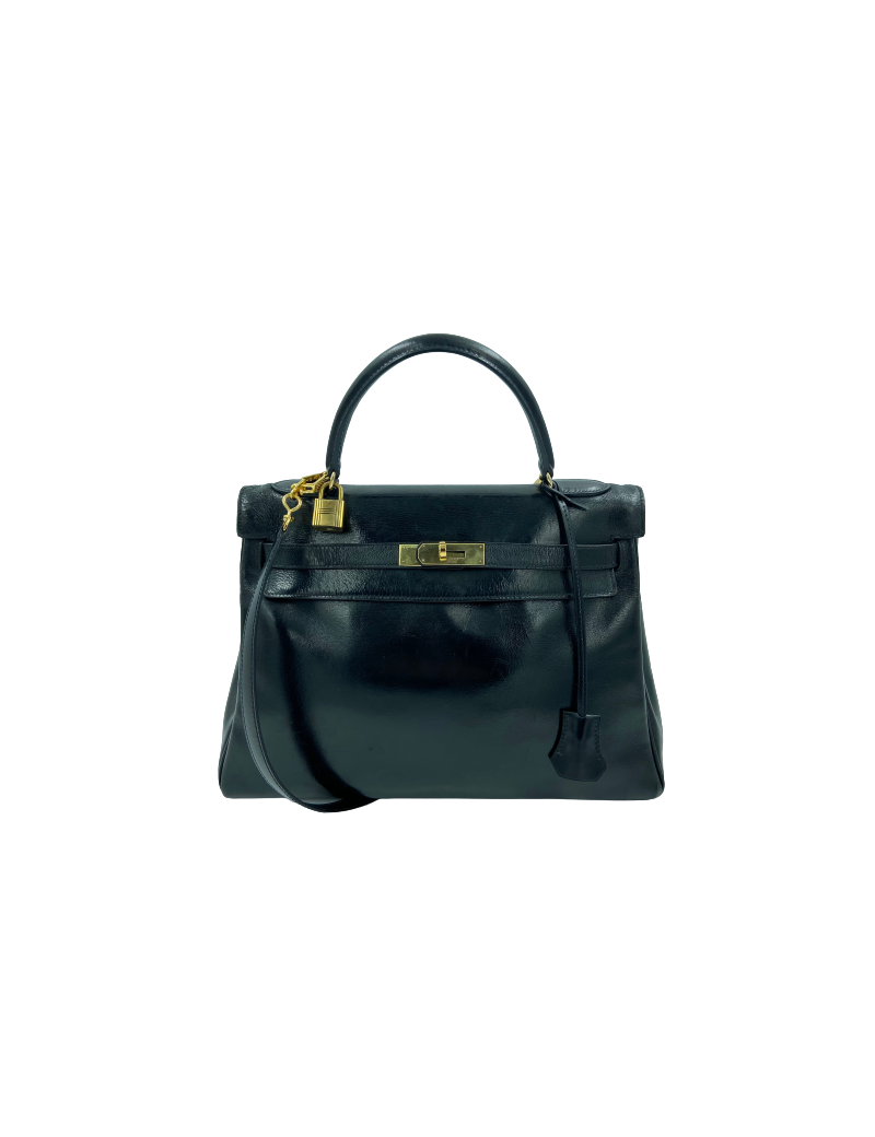 Kelly 32 HERMES box noir vintage