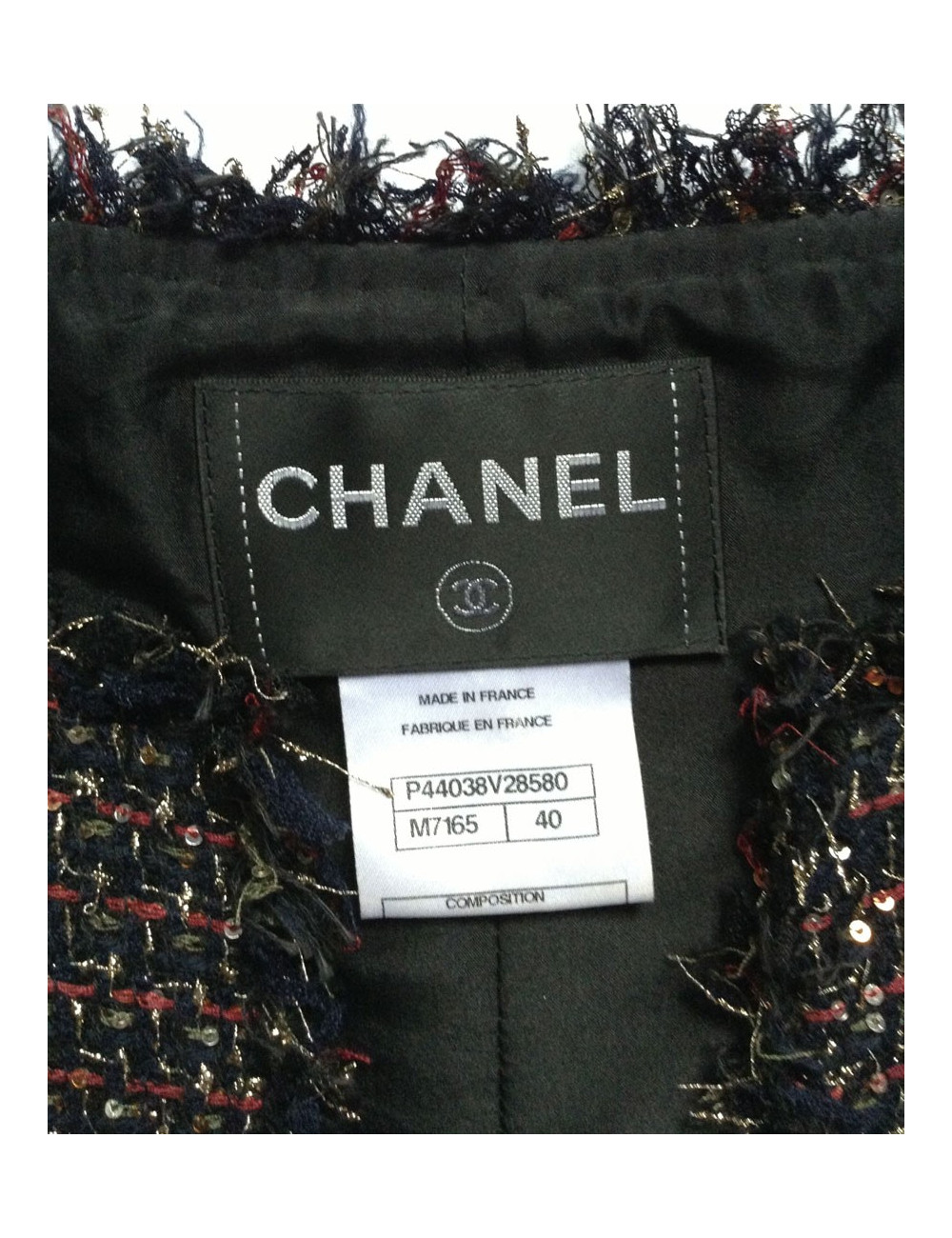 Veste CHANEL en tweed pailleté