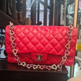 CHANEL Timeless bag in red lambskin Leather