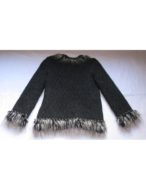 Veste CHANEL T42 en alpaga gris