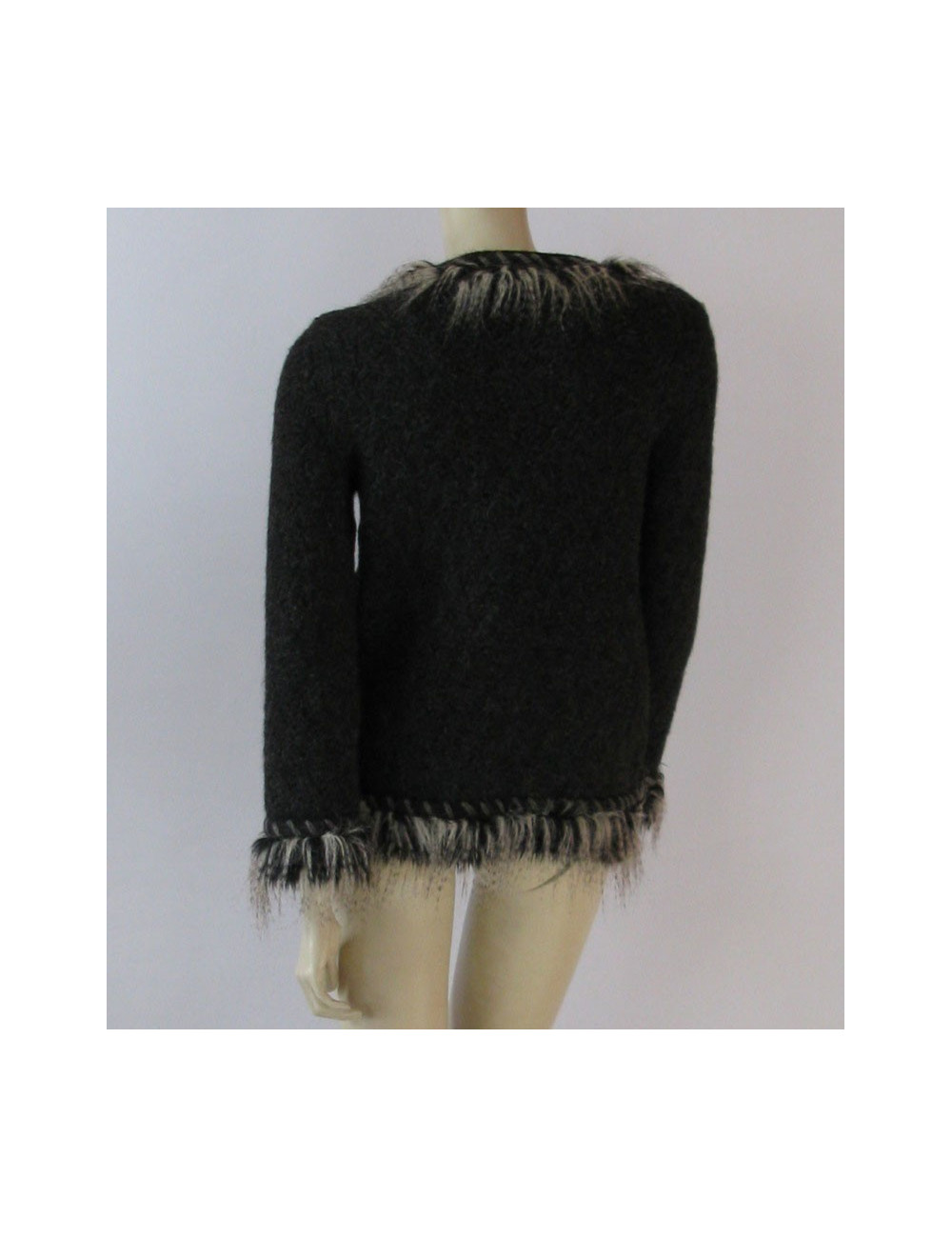 Veste CHANEL T42 en alpaga gris