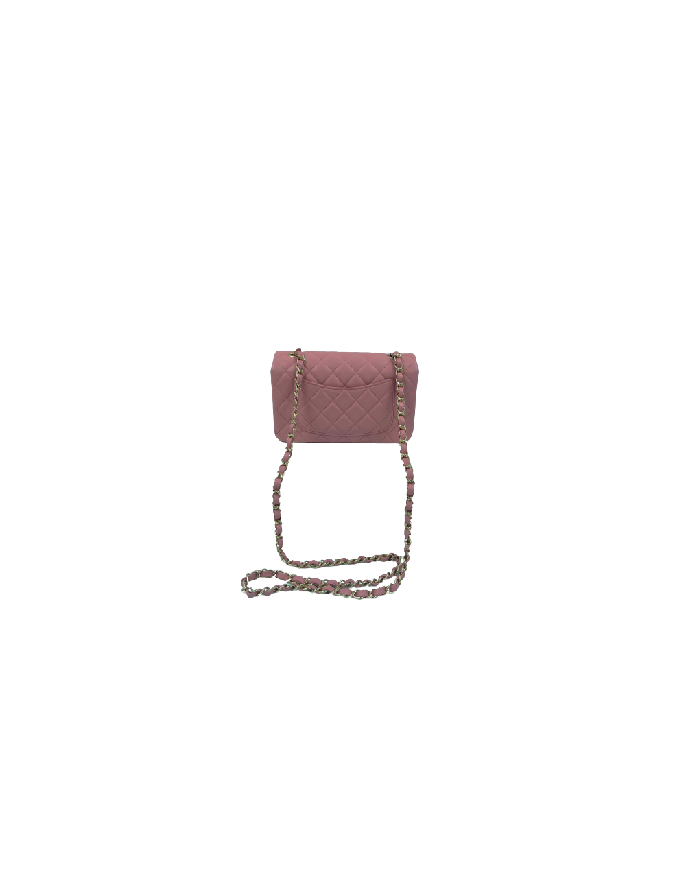 Mini sac CHANEL cuir d'agneau vieux rose