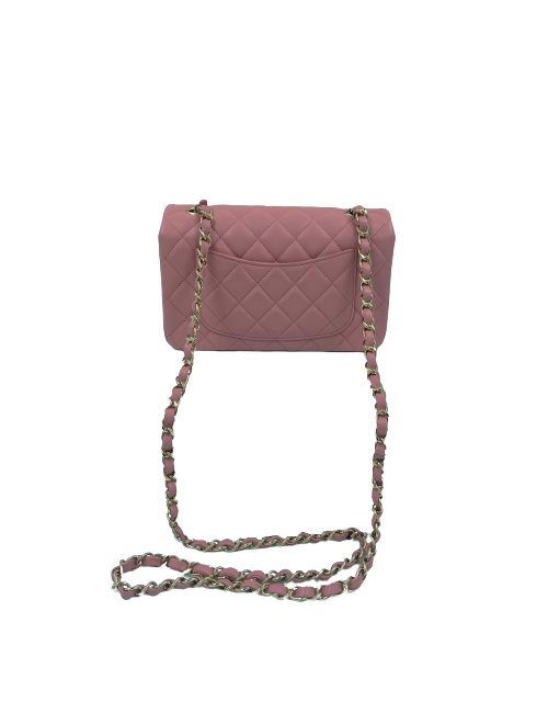 Mini sac CHANEL cuir d'agneau vieux rose