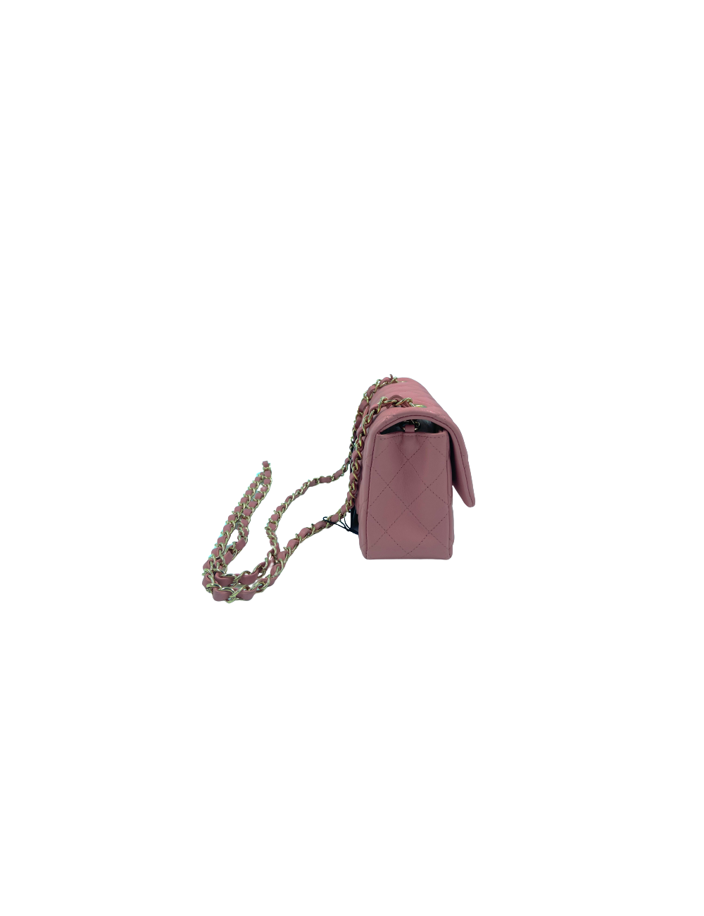 Mini sac CHANEL cuir d'agneau vieux rose