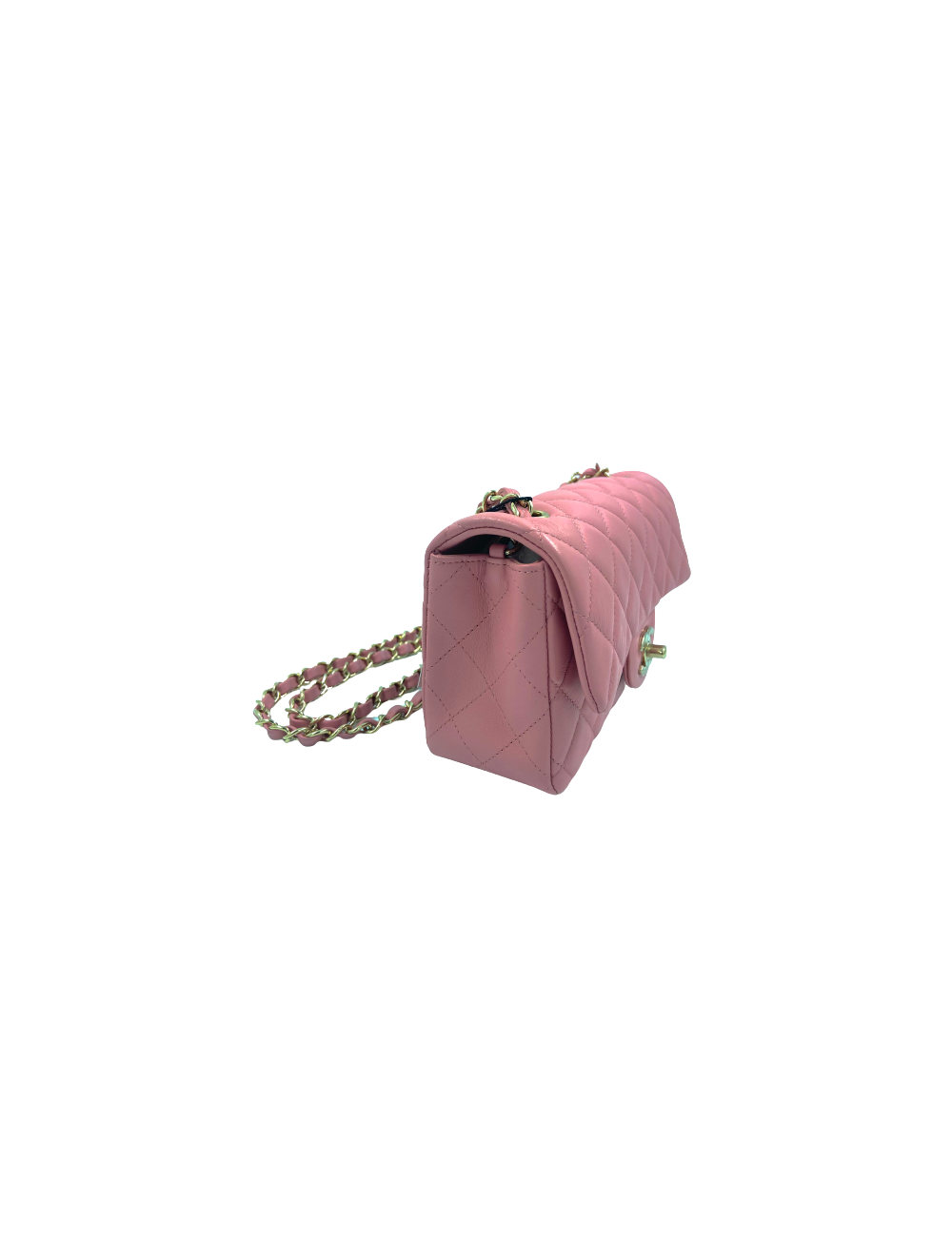 Mini sac CHANEL cuir d'agneau vieux rose