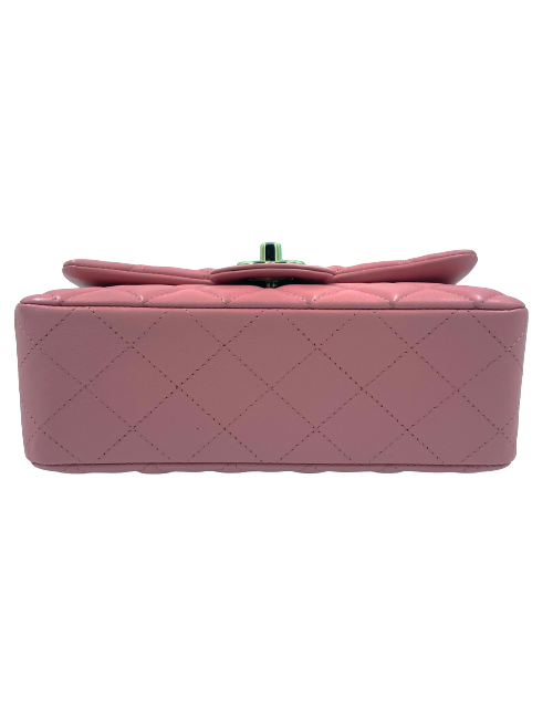 Mini sac CHANEL cuir d'agneau vieux rose