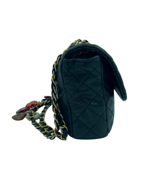 CHANEL Mademoiselle bag Croisière black quilted leather