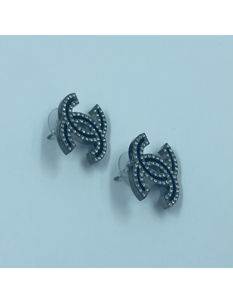 Clous CC strass et ruthenium CHANEL