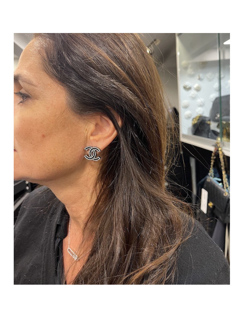 Clous CC strass et ruthenium CHANEL