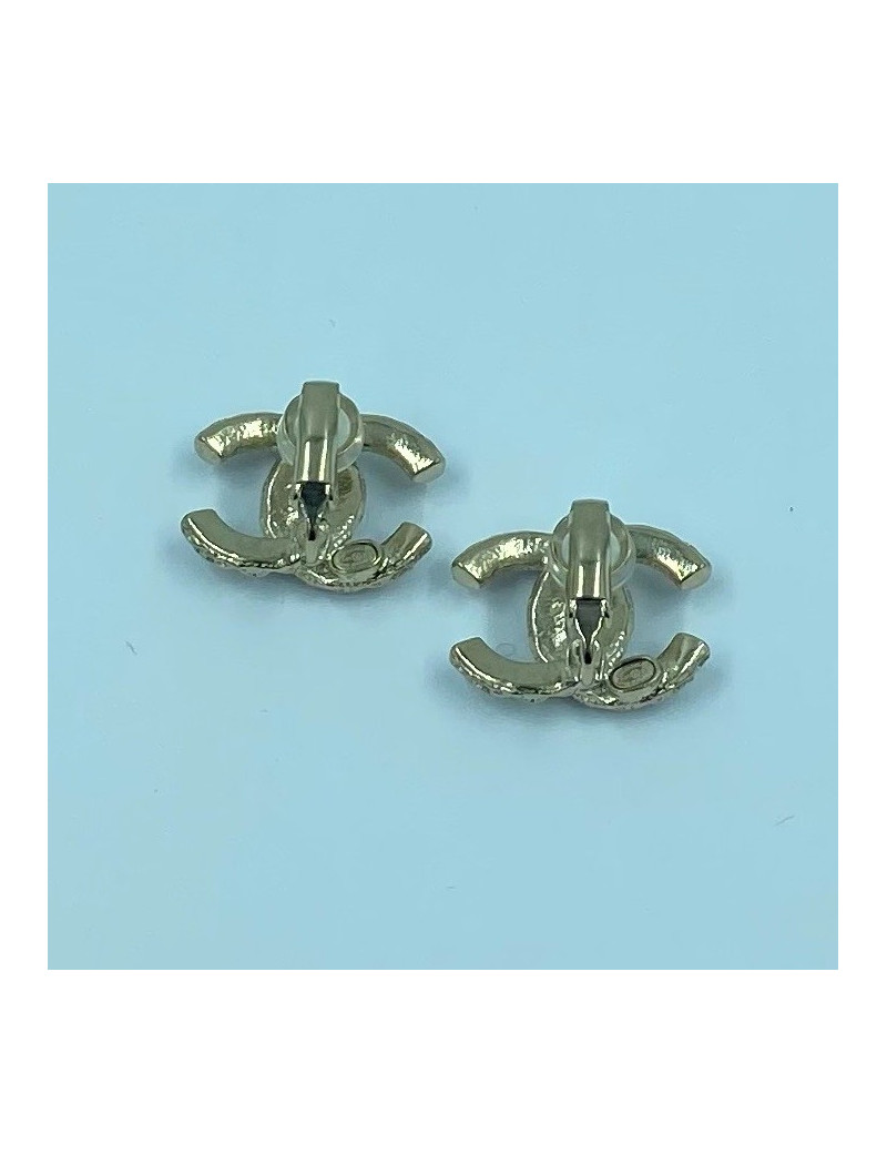 Clips CHANEL strass et métal doré