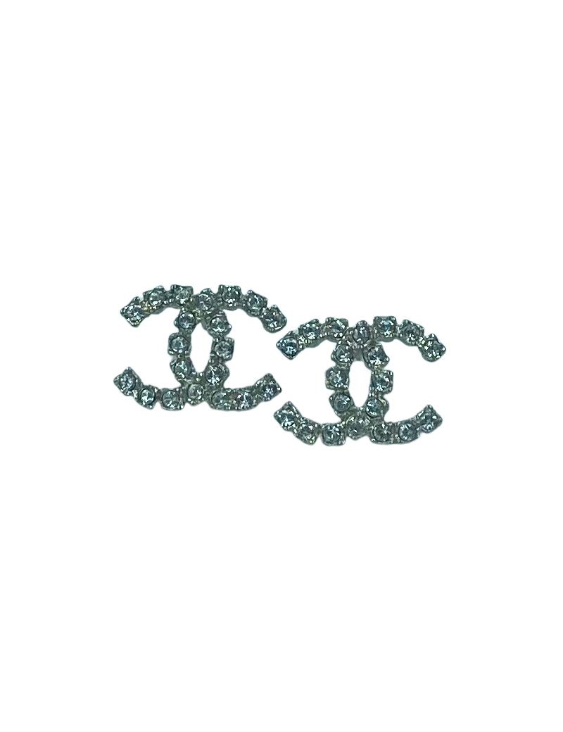 Clous d'oreilles CC tout strass CHANEL