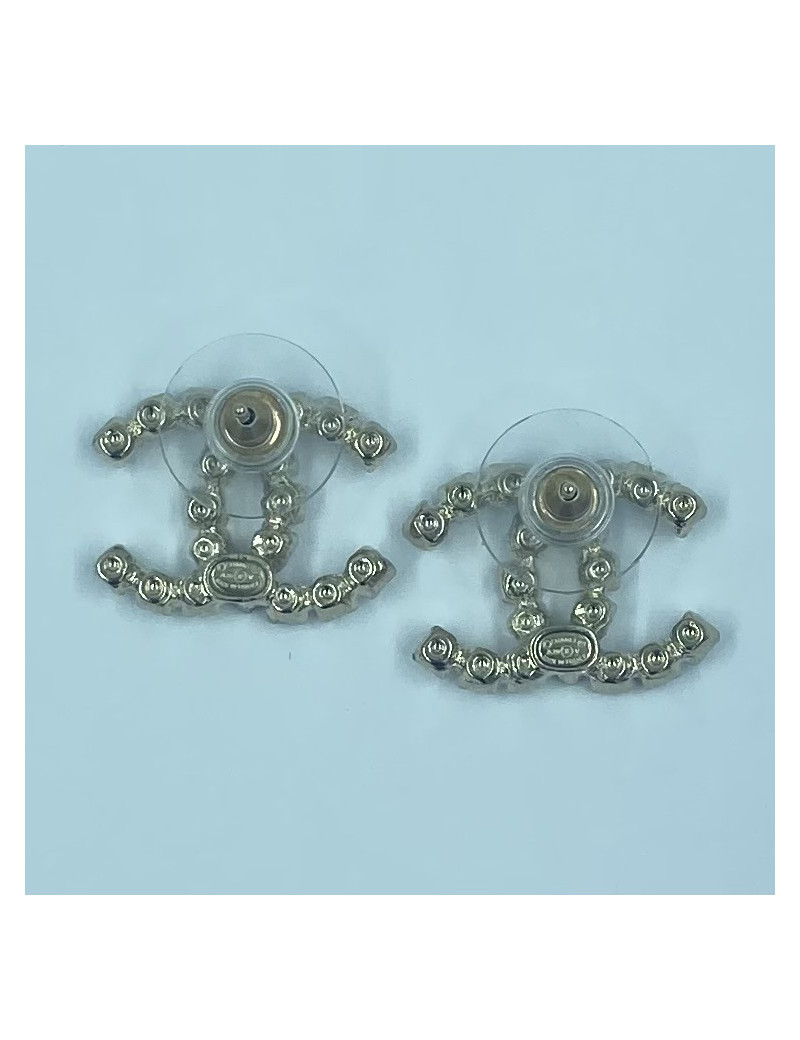 Clous d'oreilles CC tout strass CHANEL