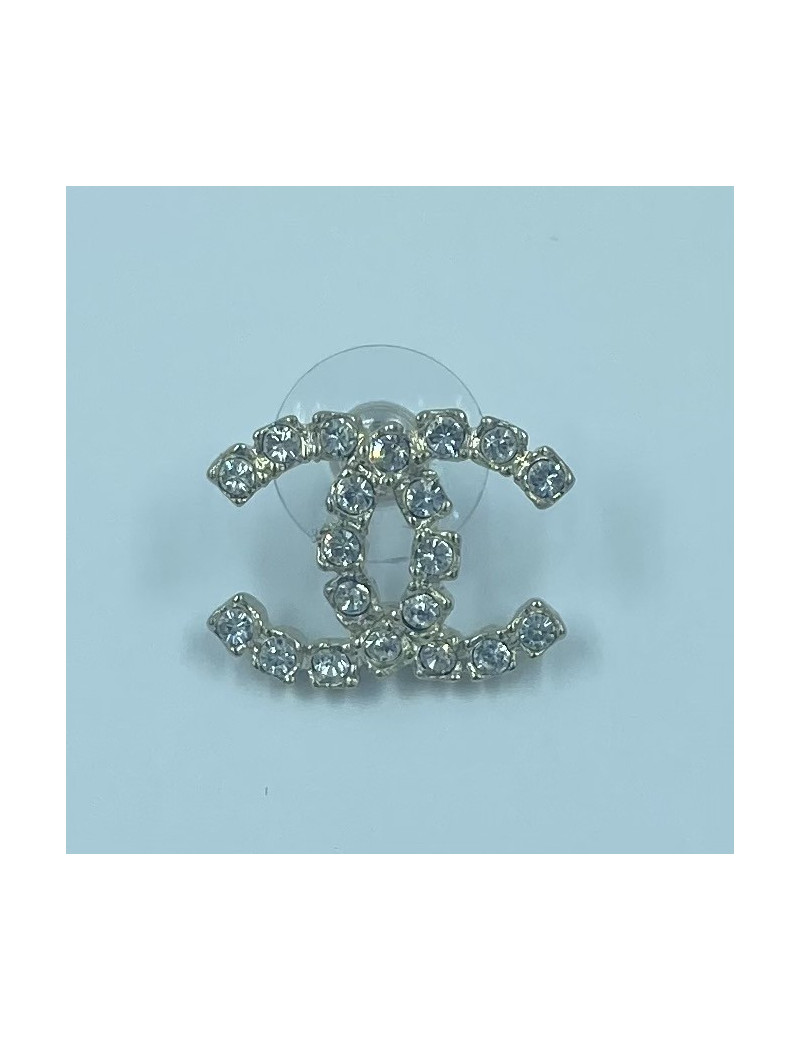 Clous d'oreilles CC tout strass CHANEL
