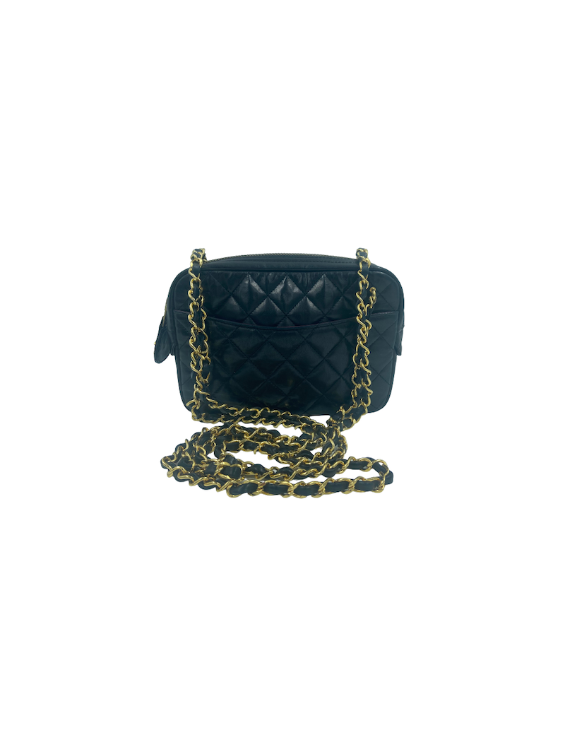 Mini sac Caméra CHANEL noir vintage