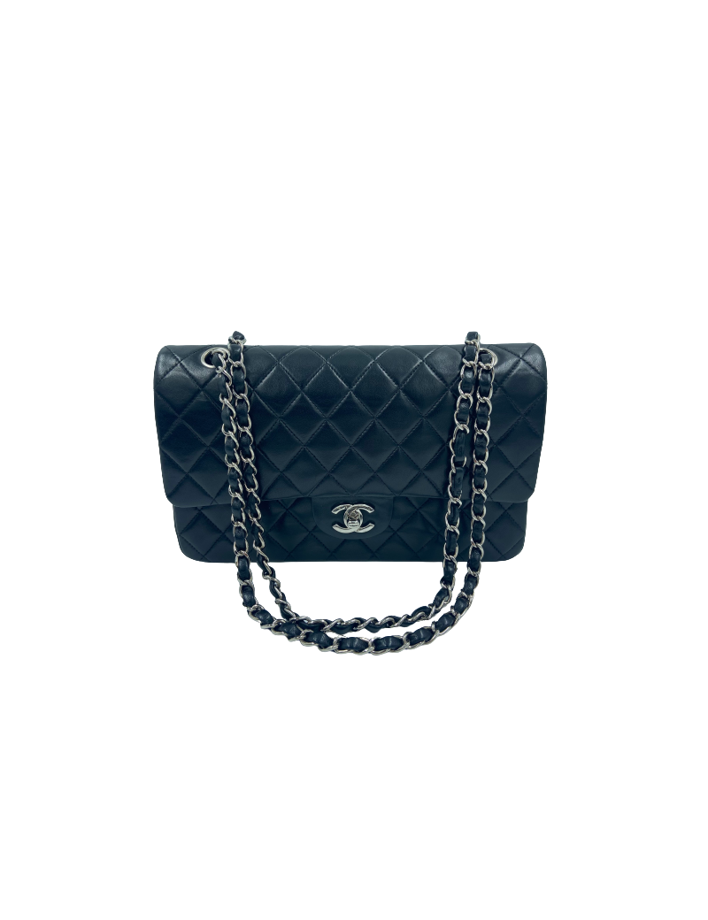 Sac classique CHANEL noir bijouterie argent