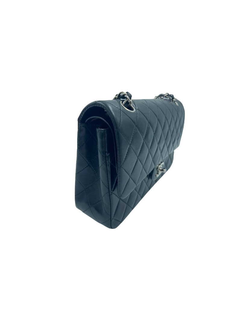 Sac classique CHANEL noir bijouterie argent