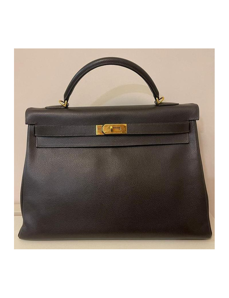 Kelly 40 HERMES cuir ébene 