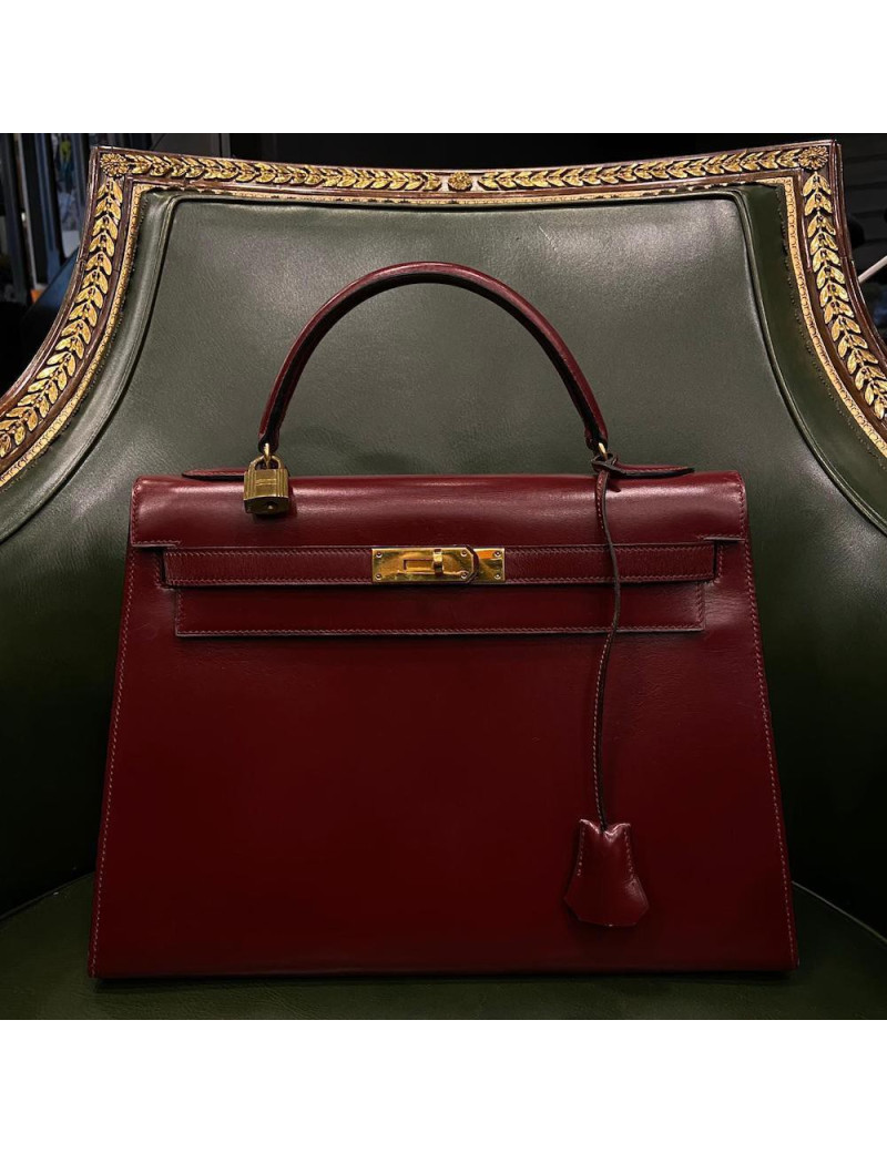Sac Kelly 32 box rouge Hermes 