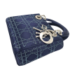 Mini Lady DIOR Handbag in Midnight Blue Satin Fabric and Rhinestones