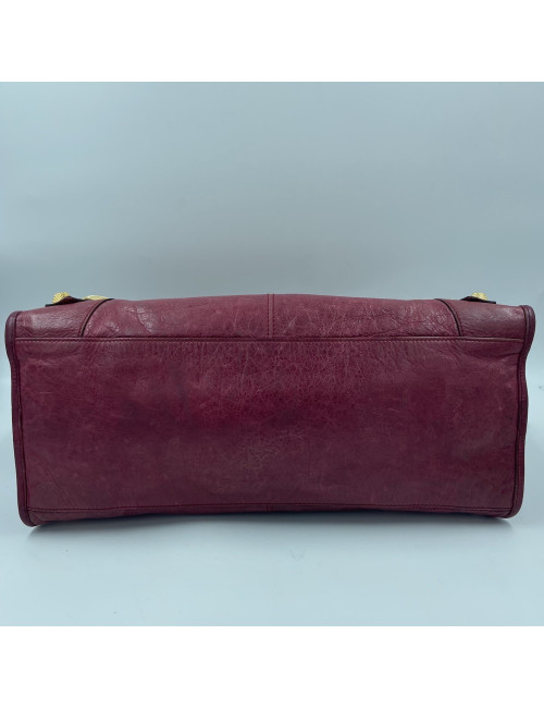 BALENCIAGA 'City' bag in red aged leather