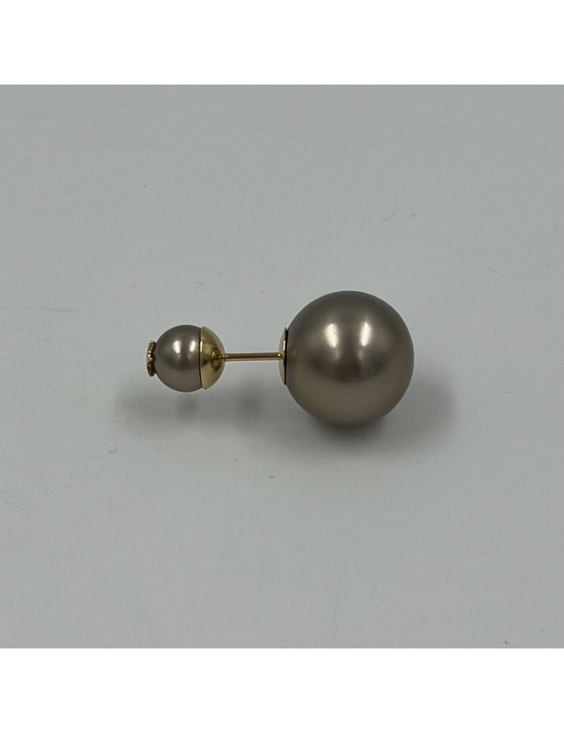 Super Occasion DIOR Tribal Bronze Pearl Earrings Certified Authentic