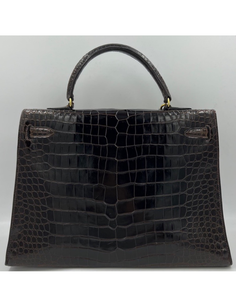 Kelly 35 crocodile Porosus marron 