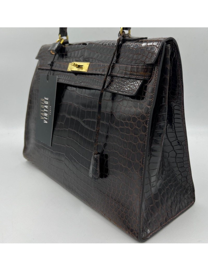 Kelly 35 crocodile Porosus marron 