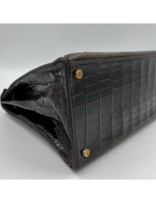 Kelly 35 crocodile Porosus marron 