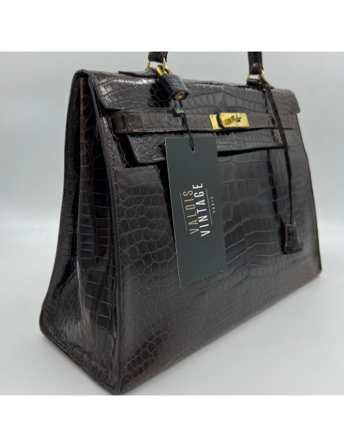 Kelly 35 crocodile Porosus marron 