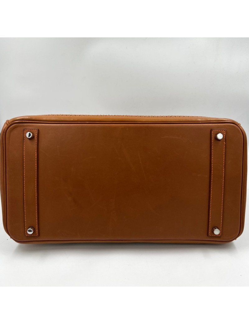 Birkin Ghillies 40 toile et cuir barenia gold