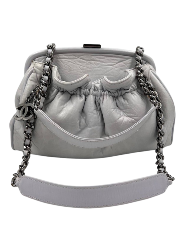 Sac gris CHANEL cuir vieilli