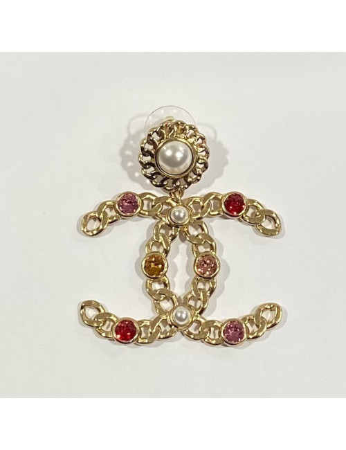 CHANEL Large CC Pendant Stud Earrings - Certified Occasion Jewelry