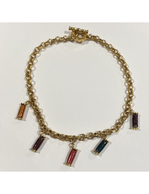 Collier vintage bobines de fils