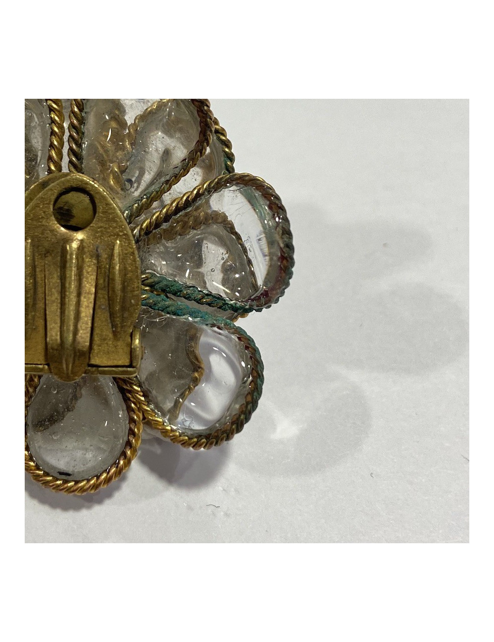  Clips d'oreille pâte de verre CHANEL Vintage